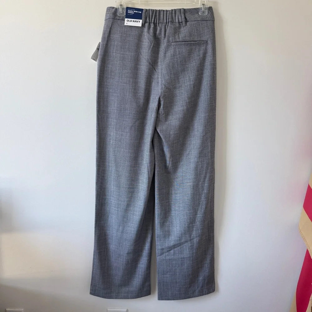 Old Navy Gray Heather Taylor Wide Leg Trousers Suit Pants Extra High Rise Small - Picture 5 of 8